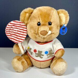 Vintage Dakin Lollipop Bear Plush Stuffed‎ Animal 1984 Nature Babies 10"